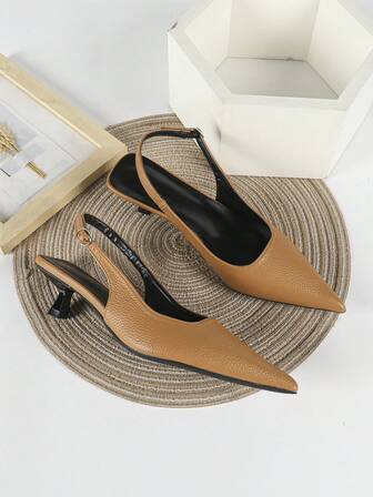 秋冬季 4 厘米尖头套脚高跟鞋，派对及正式场合细高跟鞋，优雅猫跟