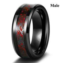 Wedding Jewelry Romantic Couple Rings For Lover's Cute Women Red Rhinestones Zirconia Rings Set  Men Stainless Steel Rings Wedding Band Jewelry - Women Rings - View 6