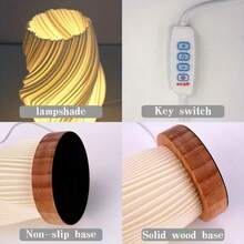 Adjustable Lighting Modern Desk Lamp With Wooden Base, USB Powered, Button Control, Suitable For Bedroom, Living Room, Dorm Decor And Lighting - Modern Table Lamp | Modern Desk Lamp | Wooden Base Lamp