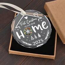 1 buc cadouri de casă nouă, primul Crăciun în casa noastră nouă, ornament din sticlă decorare casă nouă, cadou de casă nouă, decorațiune agățată de Crăciun, decorațiune de brad, cadou creativ pentru casă nouă, decorațiune de Crăciun