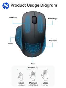 HP Wireless Mouse, Quiet 2.4GHz USB And Wireless 5.4/5.0 Connection, Battery-Powered Portable Mouse For Computers And Laptops, Perfect For Halloween And Christmas Gifts - Black - View 10