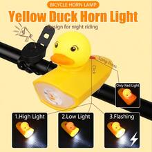 1PC Yellow Duck Glowing Bike Bell Ren's Bike Bell Horn 3 Modes Night Riding Bicycle Headlight Bicycle Front Lamp Bike Accessory