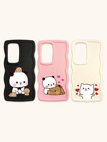 Cute Panda Novelty 3pcs Dopamine Themed Phone Cases, Cute Cartoon Panda, Bear, Cat Print Phone Case Set, New Wavy Macaron Design Phone Covers, Phone Protective Cases Compatible With IPhone Spring Gift,International Version, Not The Domestic Version - Multicolor - View 15
