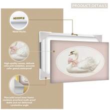 1pc Framed Canvas Wall Art, Pink Nursery Gallery Wall Set, Baby Girl Room Decor, Vintage Children's Room Decoration, Girl Gallery Art, Antique Nursery Wall Decor