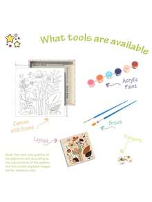 1/2/4pcs Framed Diy Paint By Numbers Beginner Kits Flowers Handicrafts Easy To Paint On Canvas For Diy Gift 20x20cm/7.87x7.87inch - Multicolor - View 3