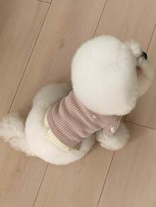 1pc Embroidered Pet Clothes, Dog/Cat Patchwork T-Shirt, Warm & Comfortable Undershirt Suitable For Small/Medium Dogs And Cats - Multicolor - View 15