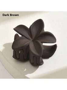 4/1pc Elegant Solid Color Matte Flower Hair Claw Clips, Milk Tea Sweet Freesia Flower Hair Claw,Fashionable Non-Slip Hair Grippers, Hair Claw For The Back Of The Head. Suitable For Women And Daily Wear,Comfortable And Lightweight Elegant Hair Accessories Elegant Hair Clips Winter Hair Clutch