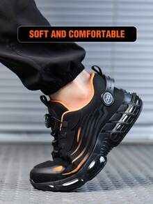 男女通用工业建筑工作鞋，宽楦钢头鞋，旋转纽扣新款舒适工作鞋，户外运动徒步鞋，建筑工地轻便透气工作鞋，男女通用（请测量脚长，根据中国尺码选择尺码）