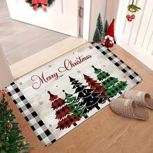 1/2/3pcs Christmas Kitchen Mat Set - Vintage Christmas Tree & Buffalo Plaid Design, Soft Flannel Material, Anti-Slip & Easy Clean - Suitable For Living Room, Dining Room, Bathroom And Entryway - Multicolor - View 15