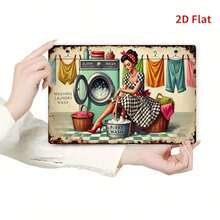 2D Flat, 1 "Laundry" Metal Iron Sign - Indoor And Outdoor Hanging Decoration For Home, Kitchen, Dining Room, Bedroom, Garden, Bathroom, Garage, Hotel, Office, Bar, Cafe, Gym, Room Decoration - Easy To Hang 7.8x11.8 Inches, Perfect For Room Decor - Nhiều màu - Xem 4