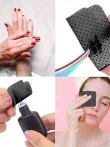 1000-Pack Gel Nail Polish Remover Cleaning Pads, Lint-Free Nail Polish Remover Wipes, Cleaning Cotton Towels, Manicure Cleaning Cloths, Bottle Cleaning Towels - Black - View 5