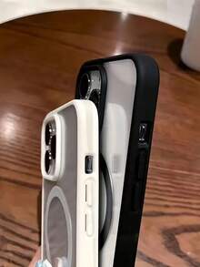 豪华磁吸充电壳适用于 17 16 15 14 13 12 11 Pro Plus Max Air XSmax XR X/Xs 7/8 Plus 7/8 超透明亚克力超薄外壳 - 紫色 - 查看 11