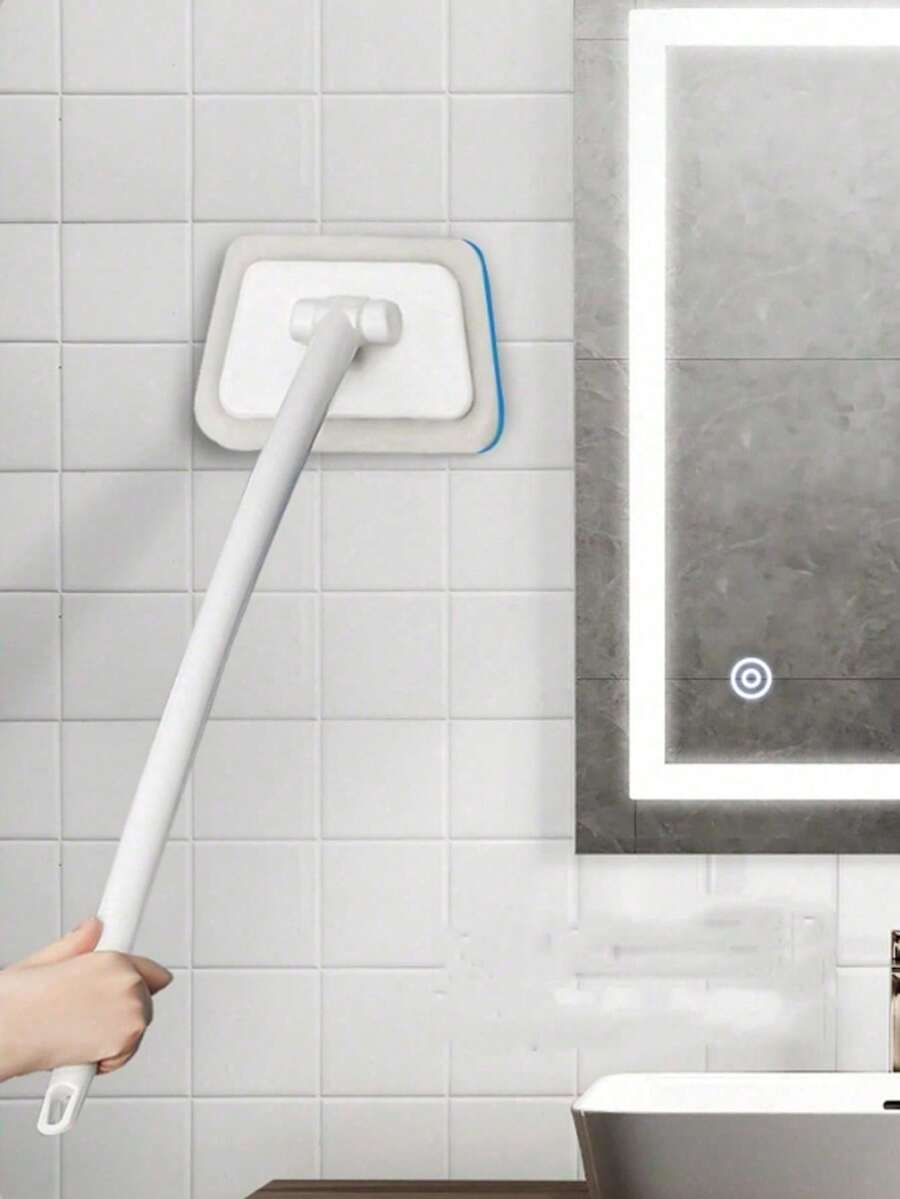 1pc(1 Handle+3 Replacement Sponges)Multi-Functional Long Handle Wall Brush - Detachable Bath Brush For Household Cleaning
