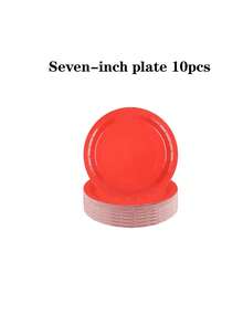 1 طقم تنورة طاولة قابلة للتخلص منها، تنورة طاولة زخرفية ملونة/للزفاف مقاومة للماء، طقم أدوات المائدة الحمراء لرأس السنة الجديدة، مفرش طاولة احتفالي أحمر لرأس السنة الجديدة، تنورة طاولة احتفالية حمراء