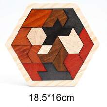 1set 3d Hexagonal Wooden Jigsaw Puzzle For Kids' Educational Toy, Brain Iq Test Game Montessori Toy Gift,Jenga,Wood Game,Toys>Brain Game - Multicolor - View 19