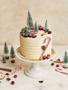 1pc Round White Foam Cake Model, Suitable For Decoration And Making, Baking Display, Wedding Cake Design, Birthday Cake, Christmas Party Cake Or Dried Flower Decor, Valentine's Day, Easter And Other Holiday Party Cake Decoration