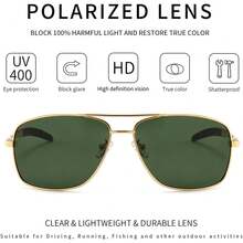 ¡RecomendadoSUNGAIT Lentes de sol Polarizadas Cuadradas de Aviador para Hombre Marco de Metal Duradero para Pesca Conducción Golf 100% protección UV¡Top de Temporada - Paquete de 2 (polarizado): gris plomizo + gris plomizo- - Ver 4