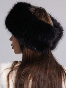 Classic New Solid Color Faux Fur Thick Fur Headband, Headwrap, Earwarmer, Headband For Autumn/Winter Fall