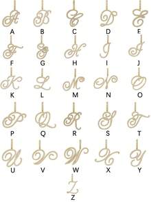A-Z 锆石字母吊坠项链，男女皆宜的朋克风字母项链，不锈钢时尚嘻哈饰品 - 金色 - 查看 8