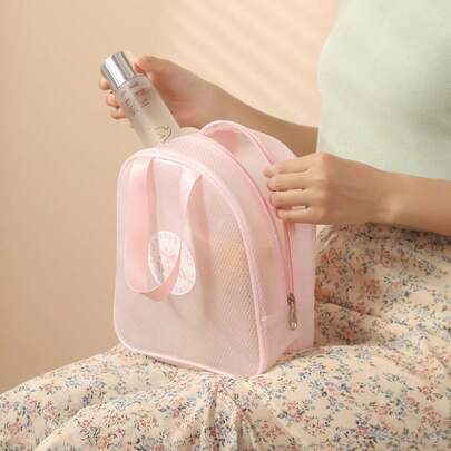 1 túi đựng mỹ phẩm trong suốt chống thấm nước bằng chất liệu EVA, túi đựng đồ vệ sinh cá nhân di động, túi bơi mờ dành cho nữ.