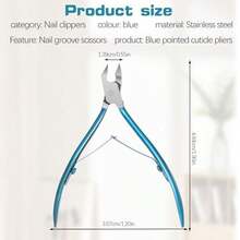 Professional Stainless Steel Ingrown Toenail Clipper - Straight Blade Wide Jaw Cutter For Thick Nails, Podiatry-Grade Pedicure Tool For Home Use & Diabetic Foot Care - 藍色 - 查看 3