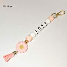 1-Piece Flower Bag Charm, Tassel Pendant, Available In Multiple Flower Colors, Customizable With Name And Initials Beads, Suitable As A Birthday/Holiday Gift For Mother/Family/Girlfriend. - Multicolor - View 40