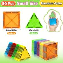 30/50/100pcs Magnetic Building Blocks STEM Toys, Improve Hands-On Ability & Creativity, Educational Construction Puzzle Set For Teens, Random Color Birthday Gift - Multicolor - View 10