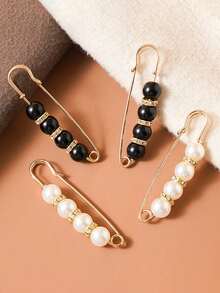 Clip de cintura con perlas falsas, hebilla anti-exposición para suéter de mujer, fijador de cintura, fijador de bufanda, clip de para pañuelo de cabeza, hebilla de chal, broche de ropa, broche de suéter, broche de mujer