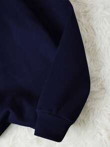 LCWomen's Drop Shoulder Long Sleeve Sweatshirt,Long Sleeve Tops Graduation,Back To School Outfits,Graduation,Teacher Outfits Women,Back To School Pullover Fall OutfitCasual Daily Wear - 海軍藍 2 - 查看 3