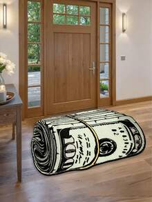 1 pieza Alfombra con diseño único en forma de billete de dólar, diseño creativo de dólar enrollado, alfombra de poliéster lavable a máquina y duradera, adecuada para decoración del hogar, sala de estar, dormitorio, baño, felpudo, alfombra de cocina