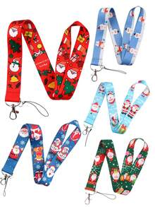 1Pc Cute Cartoon Christmas Series Of Santa Claus, Gifts, Sleigh, Gift Pattern Elements Hanger Strings, Suitable For Mobile Phone Strings, Card Covers, Work Certificates, Identification Cards, Access Cards, Transportation Cards, Keychains, Camera Hangers, Offices, Schools, Families, Homes, Suitable For Giving As Gifts To Friends, Family Members, Colleagues, Children, Parents, Couples, Festival Gifts, Birthday Gifts, Christmas Gifts