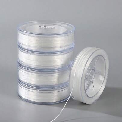 1pc Round Box 0.8mm 100m Elastic Beading Thread, Suitable For Pearls, Necklaces, Bracelets, Jewelry DIY