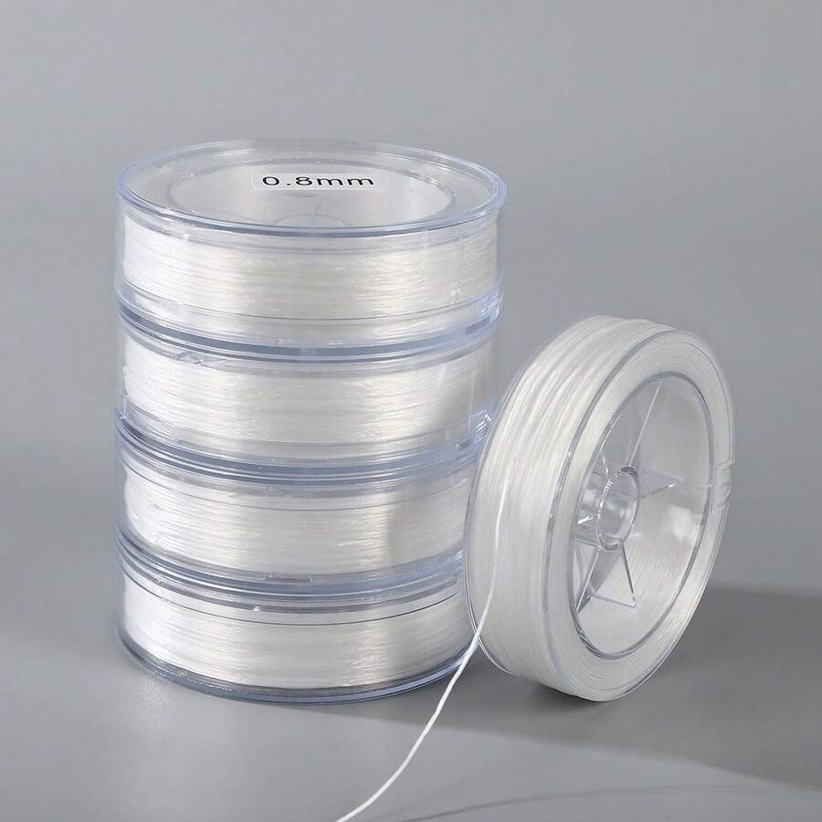 1pc Round Box 0.8mm 100m Elastic Beading Thread, Suitable For Pearls, Necklaces, Bracelets, Jewelry DIY - Multicolor - View 1