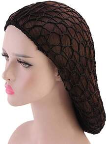 Women Soft Rayon Snood Hat Hair Net Crocheted Hair Net Mix Colorshalloween - Fw-12-黑色 - 查看 2