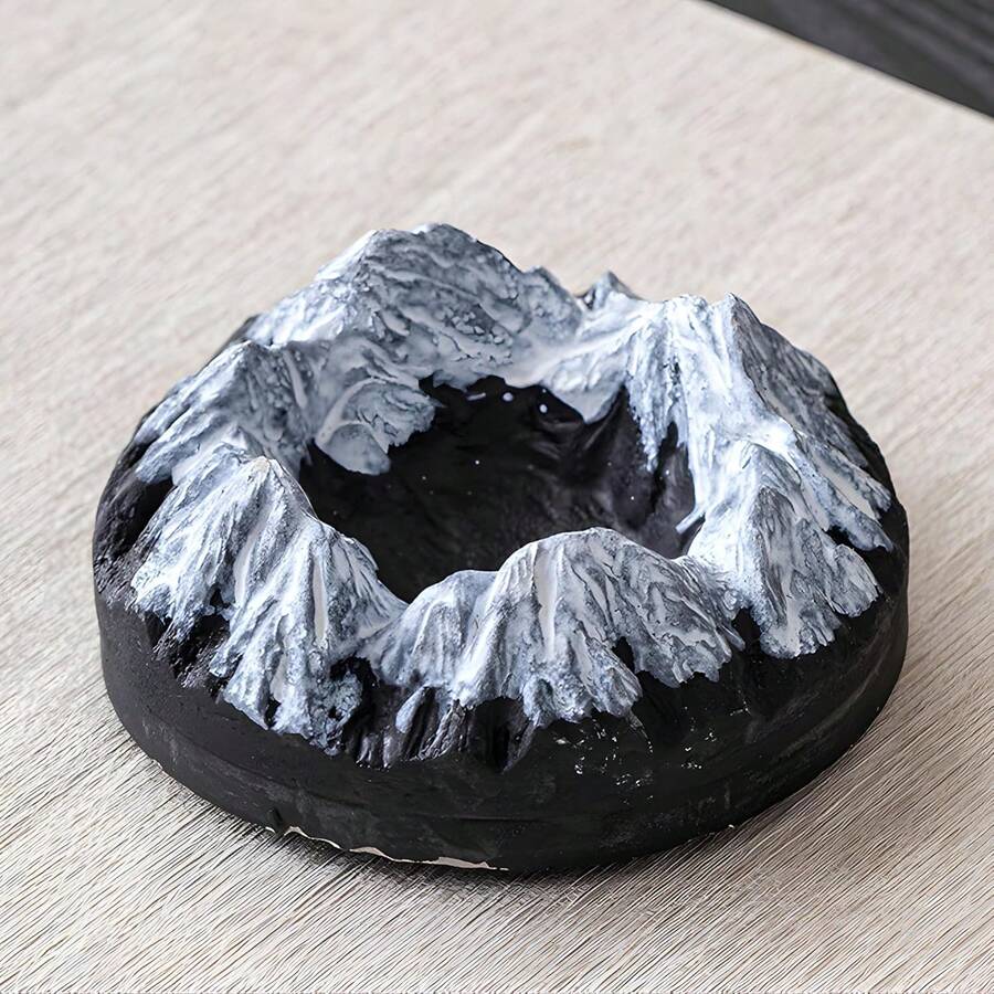 Volcano Snow Mountain Iceberg Cement Ashtray Indoor Or Outdoor Use, Windproof, Ashtray Ash Holder, Desktop Ash Tray For Home Office Decoration