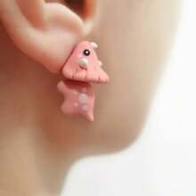 Cute Women Animal Stud Earrings Girl Gift Fashion Cartoon Animal Elements Dinosaur Hippo Little Dog Whale Funny Earrings Jewelry Accessories - 樣式 6 - 查看 4