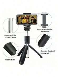 Bastão Tripé Mini 360º Pau De Selfie Bluetooth 3em 1 Celular