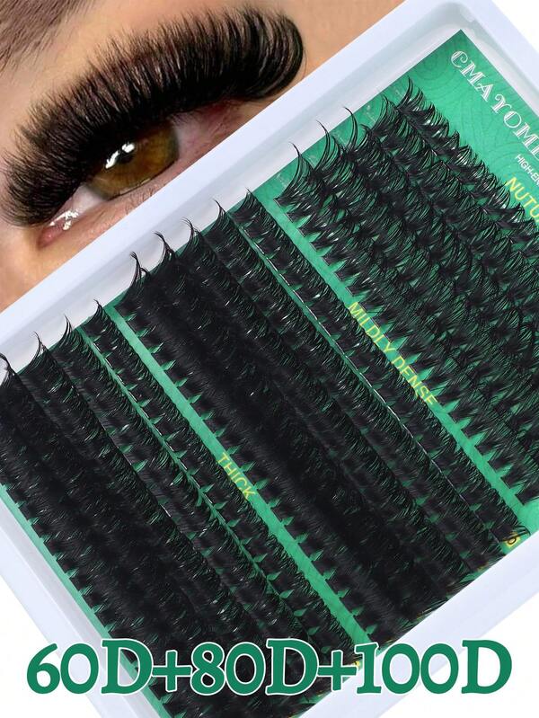 300Pcs Individual Lashes Fluffy Lash Cluster 60D+80D+100D Individual Lashes Thick Lash Cluster D Volume Lash Cluster 9-18MM Wispy Cluster Lashes, Daily Life Outing Or At Home, Suitable For Parties, Music Festivals, Halloween, Christmas, To Create A Perfect And Exquisite Makeup