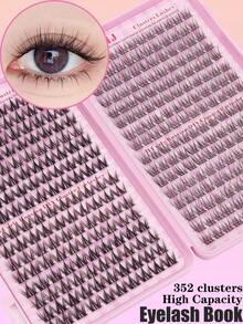 352 Clusters / 32 Rows Comic Eyelash Clusters Comic Eyelash Clusters Anime Cluster Eyelash Extension Clusters Cluster Eyelashes Natural Effect Eyelashes Elf Cluster Eyelashes Comic Single Eyelashes For Beginners Halloween Christmas Party Use - 黑色 - 查看 2