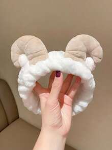 珊瑚绒猫耳发箍 - 舒适时尚的洗脸化妆发箍，可爱洗脸发箍，毛绒发箍，宽防滑洗脸化妆防潮发箍，运动洗脸专用发圈，返校必备发饰 - 彩色 - 查看 23