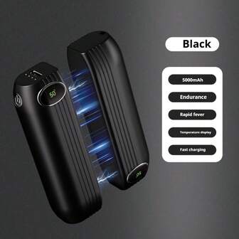 2 件装全身加热可充电暖手宝带 LED 屏幕电动便携式口袋热手暖手器圣诞节户外礼物