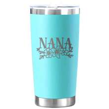 1pc Nana Floral Stainless Steel Insulated Tumbler - 20oz Reusable Coffee Mug, Hand Wash Only, Ideal For Hot And Cold Beverages, Grandma Birthday, Mother'S Day Gift - 粉色 - 查看 8