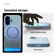 Elago High Quality Magnetic Liquid Silicone Case For IPhone 17, Compatible With MagSafe, Liquid Silicone Material, Protective Cover, Shockproof, Slim Phone, Fashion, Velvet - For Men, For Women, Luxury, Fashion, Minimalist - Màu xanh da trời - Xem 8