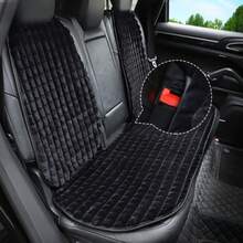 1pc Plush Car Seat Cushion, Soft Anti-Slip Comfortable Half-Covered Seat Pad Protector, Suitable For Autumn/Winter - Black - View 5