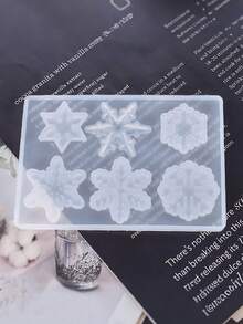 1 pièce Moule en silicone 3D en forme de flocon de neige, facile à démouler et durable, convient pour les décorations de fête, les biscuits, le chocolat, moule de cuisson DIY