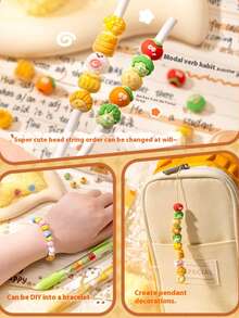 قلم حبر جاف بحبر أسود، قابل للسحب بتصميم كاواييي دب، قبضة سيليكون مريحة، مناسب للمدرسة والمكتب والامتحانات، اكسسوارات قلم خرزي DIY