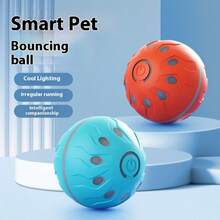 2pcs Colorful Pet Bouncy Ball, Jumping Ball, Dog Smart Toy Ball With Flashing Lights, Chew-Resistant Interactive Pet Ball, Dog Chasing Ball, Dog Christmas Gift - Multicolor - View 2