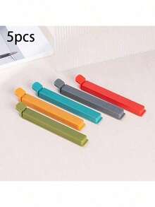 5pcs  Plastic Sealing Clip Kit - Food Bag Clips For Kitchen Use, Assorted Colors