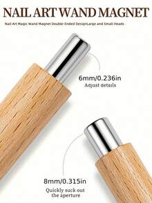 Double Ended Magnetic Nail Art Stick - Wooden Handle Cat Eye Effect Roller For Nail & Pedicure Care, Professional Salon & DIY Manicure Tool, Nail Design Accessories With Strong Magnet,Suitable For Home Nail Salon DIY, Nail Art Supplies, Nail Art Tools, Back To School, Nail Art, Press-On Nails, Manicure And Pedicure Tools.Friend Gifts, Female Gifts, Halloween Supplies, Travel Supplies, Christmas Supplies