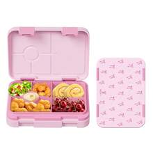 Bento Lunch Box – Leakproof Lunch Container With 5 Compartments, Reusable Meal Prep Snack Box, Portion Control Lunchbox For Kids & Adults, School, Office, Travel & Picnic Food Storage (Pink Bow) - Pink - View 7